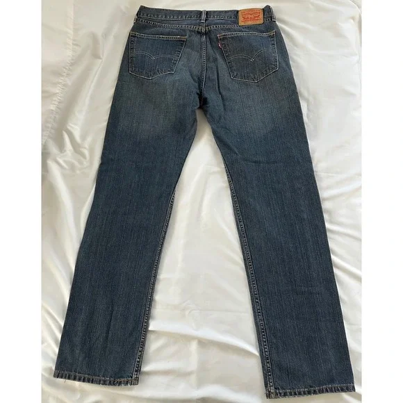 Levi Strauss Co 505 Mens Jeans Dark Wash Straight Fit Size 36x34 - Picture 2 of 5